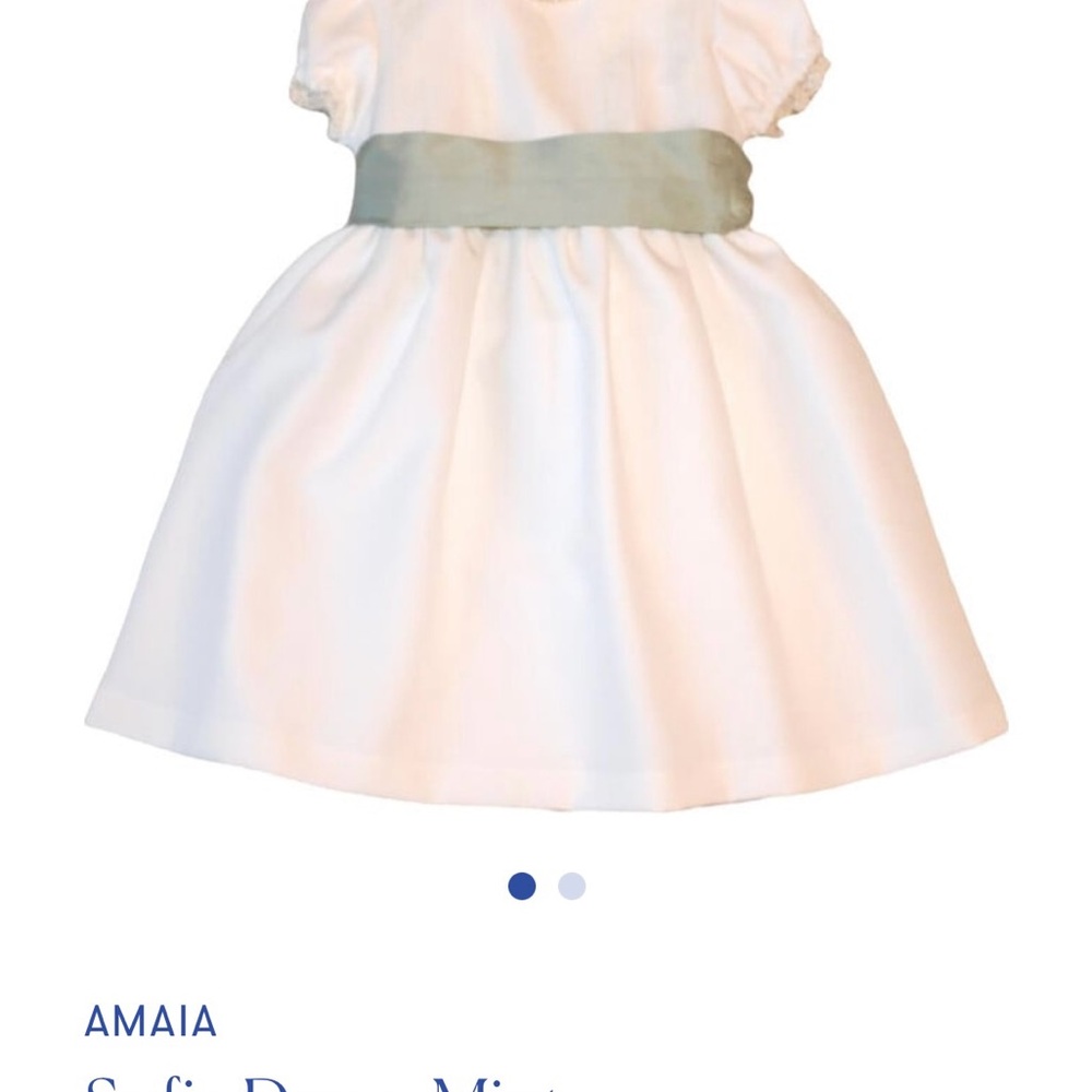 White and Gray Kids Formal Dress